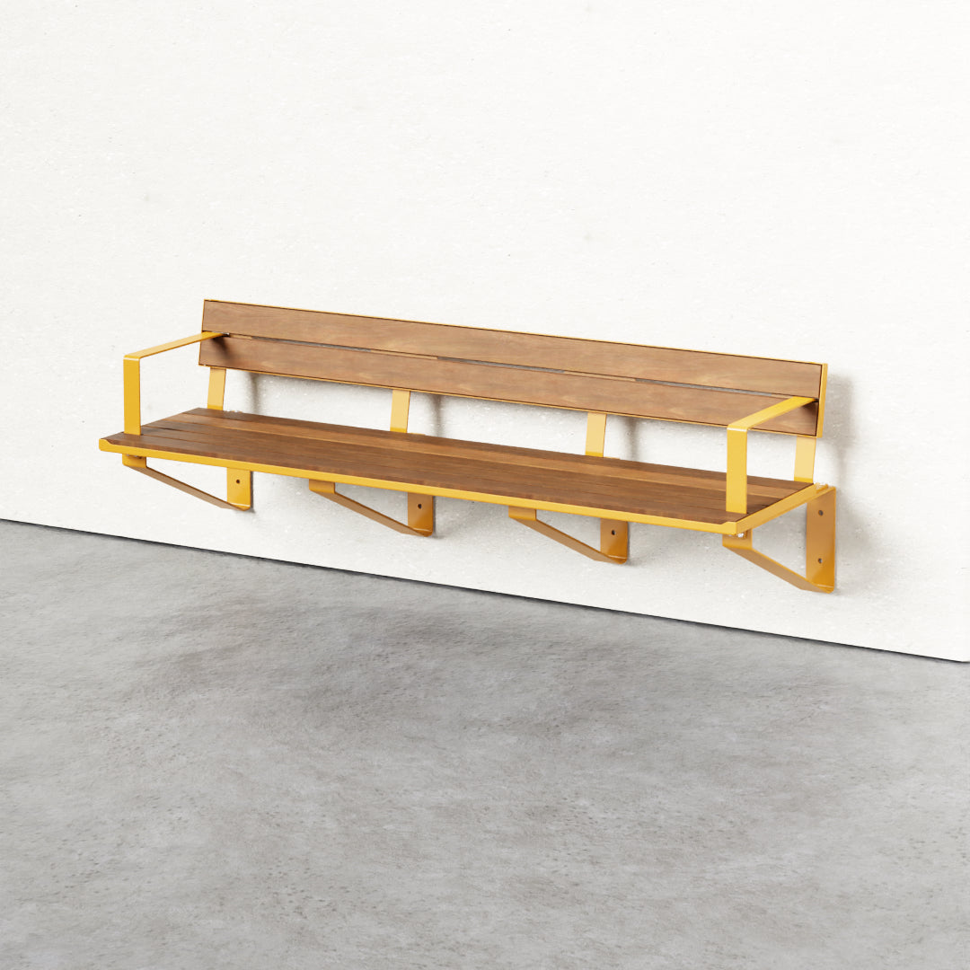 Frederick Bench Wall Seat with Back Rest