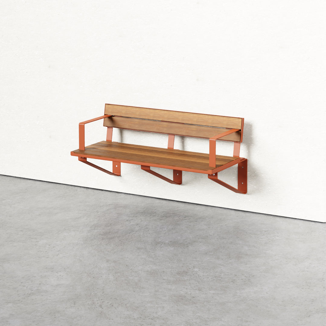Frederick Bench Wall Seat with Back Rest