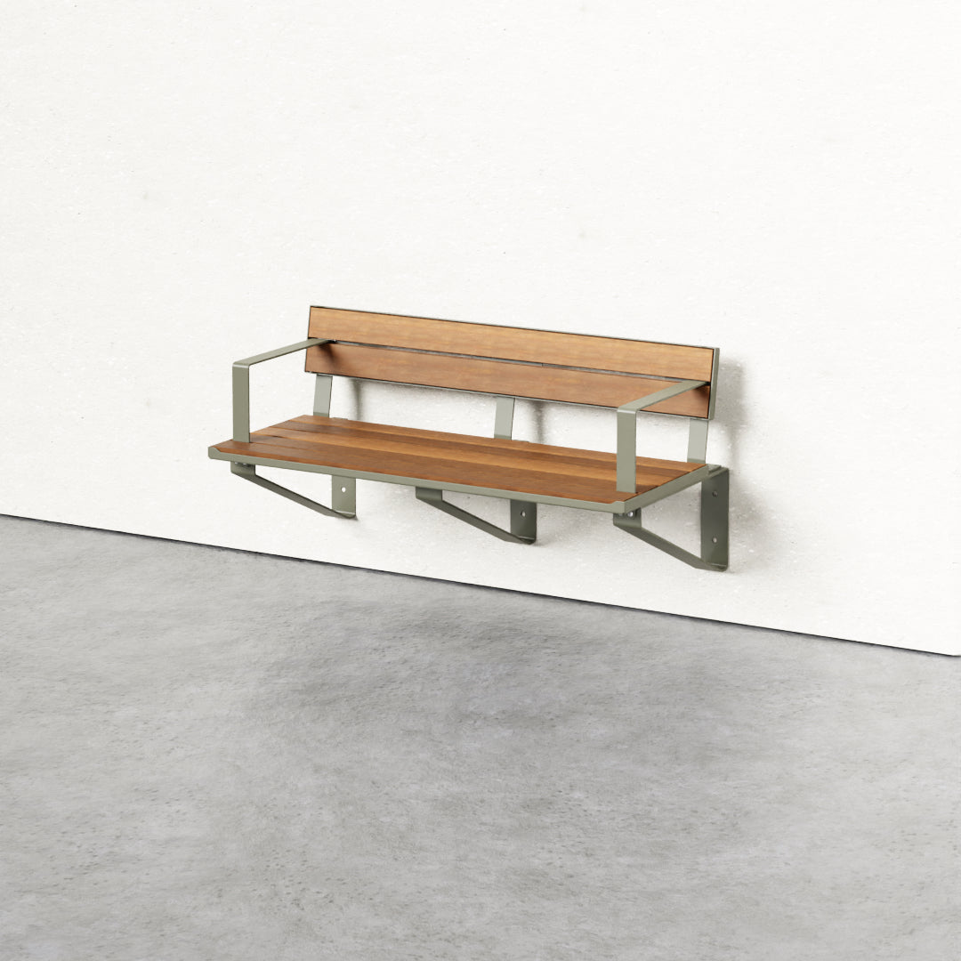 Frederick Bench Wall Seat with Back Rest