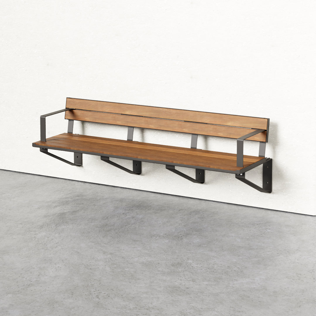 Frederick Bench Wall Seat with Back Rest