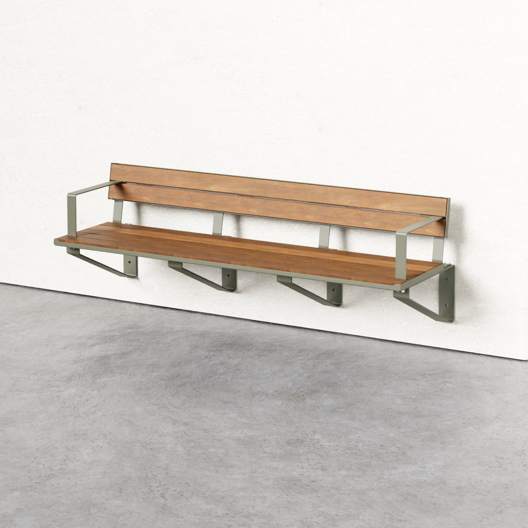 Frederick Bench Wall Seat with Back Rest