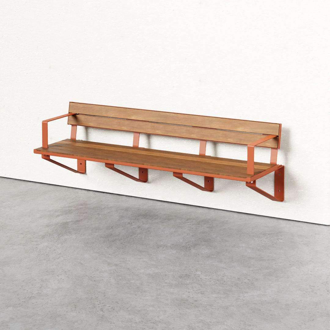 Frederick Bench Wall Seat with Back Rest