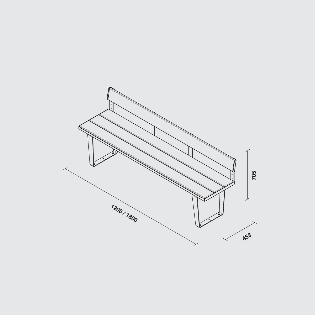 Frederick Bench Seat with Back Rest