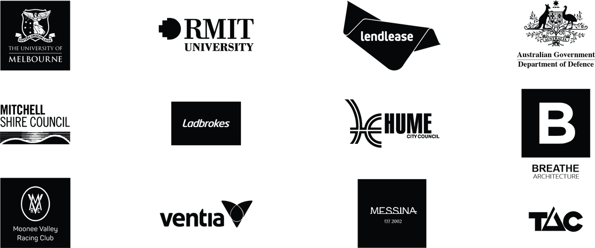 Some of our happy clients including universities, government departments, local councils, restaurants and cafes. Some clients include University of Melbourne, RMIT University, Lendlease, Australian Department of Defence, Messina, Ventia, Breathe Architect
