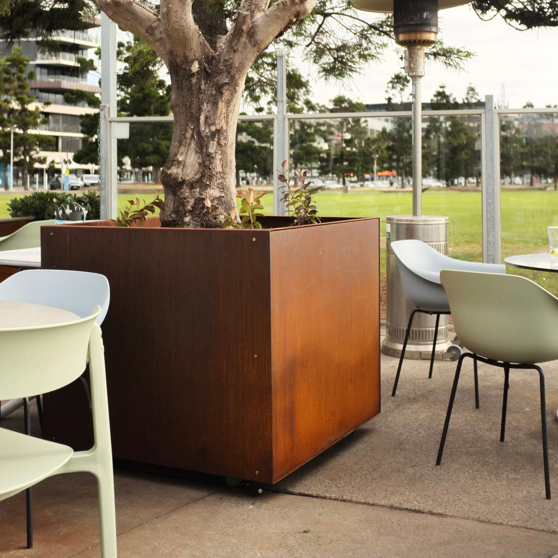 Large Bloom Box Corten Steel Planter